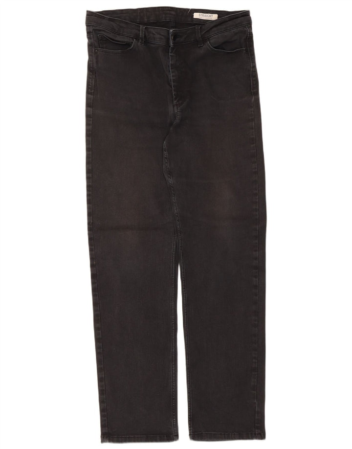 Marks & Spencer Γυναικεία κανονικά ίσια τζιν UK 16 μεγάλα W32 L30 Μαύρο