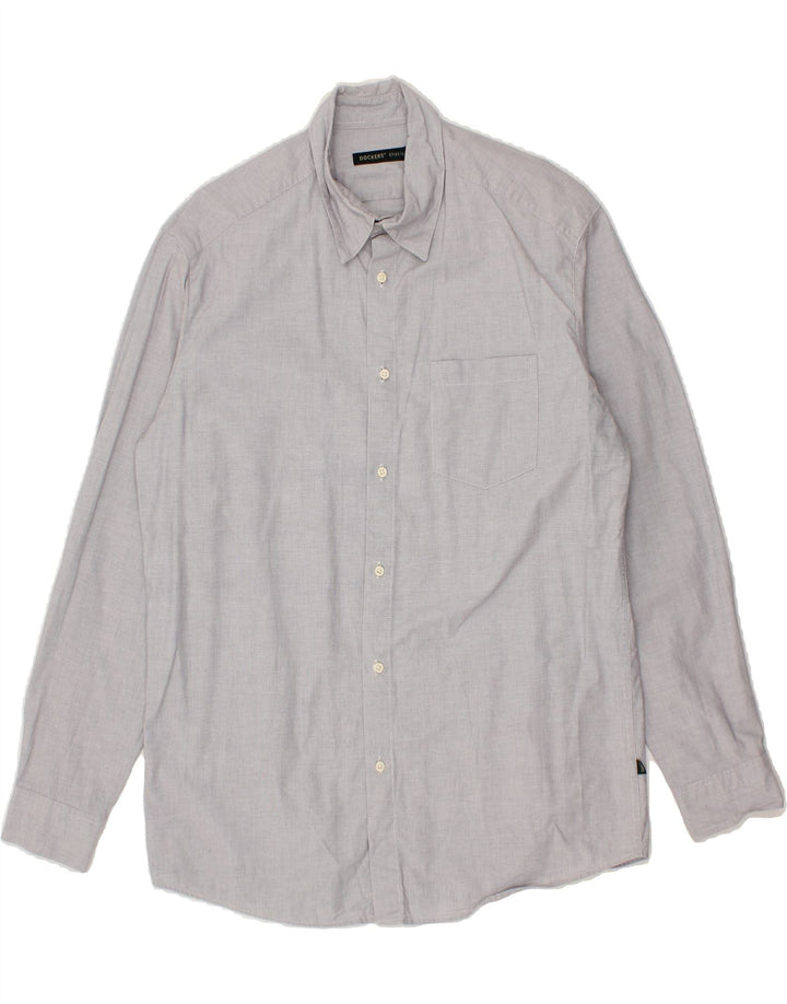 DOCKERS Mens Shirt Large Grey Cotton Vintage Dockers and Second-Hand Dockers from Messina Hembry 