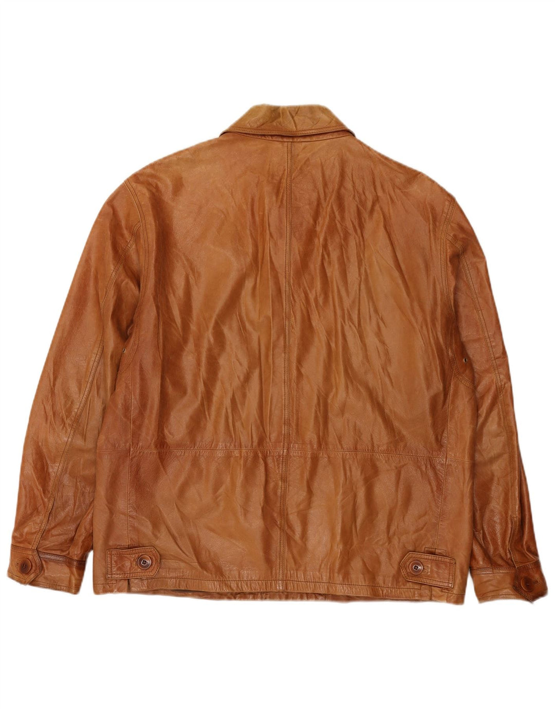 Vittorio Forti Mens Basic Leather Jacket IT 50 Large Brown Δερμάτινο