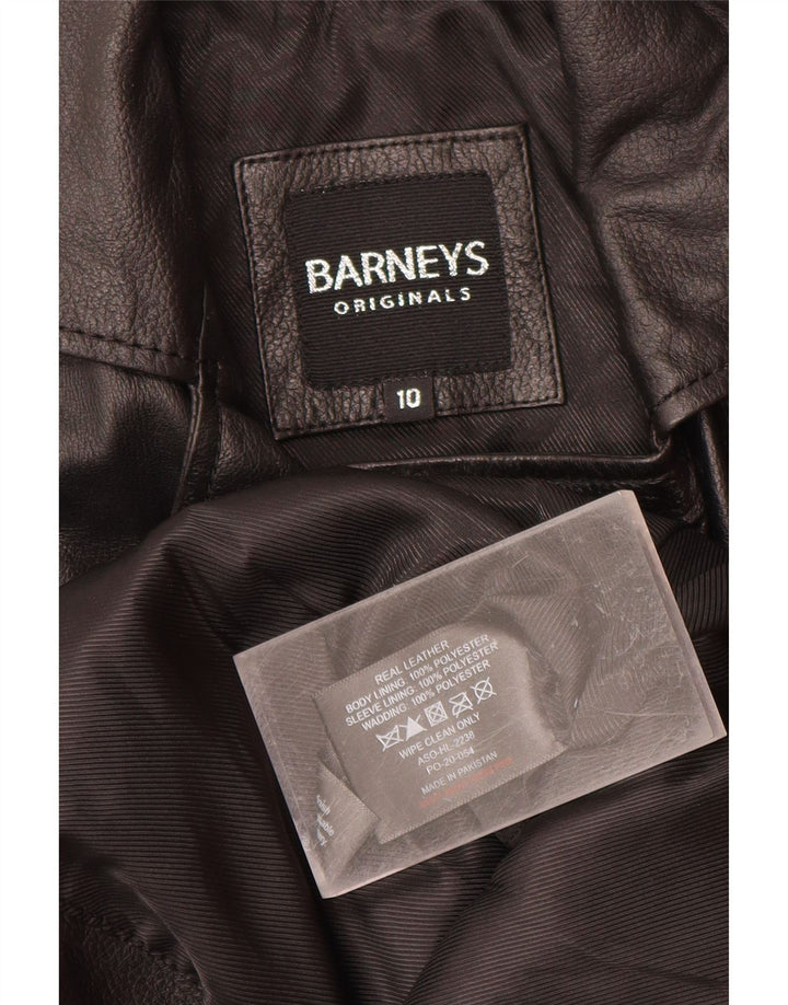 BARNEYS Γυναικείο Δερμάτινο Μπουφάν Biker US 10 Μεγάλο Δερμάτινο Μαύρο