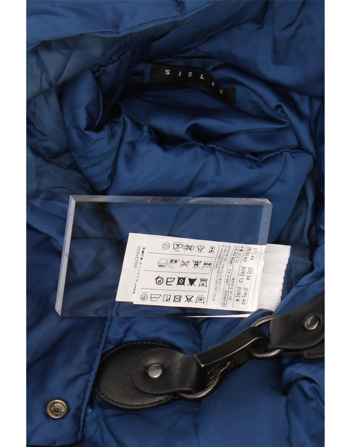 Γυναικείο μπουφάν SISLEY με κουκούλα με επένδυση UK 12 Medium Blue Polyester