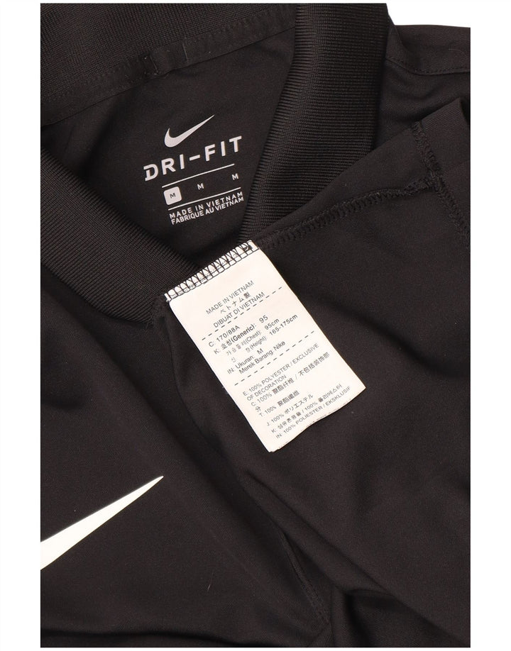 Ανδρικό γραφικό μπλουζάκι πόλο Nike από μεσαίο μαύρο πολυεστέρα