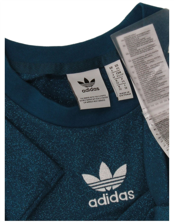 Adidas Γυναικείο T-Shirt Top UK 6 XS Blue Polyester