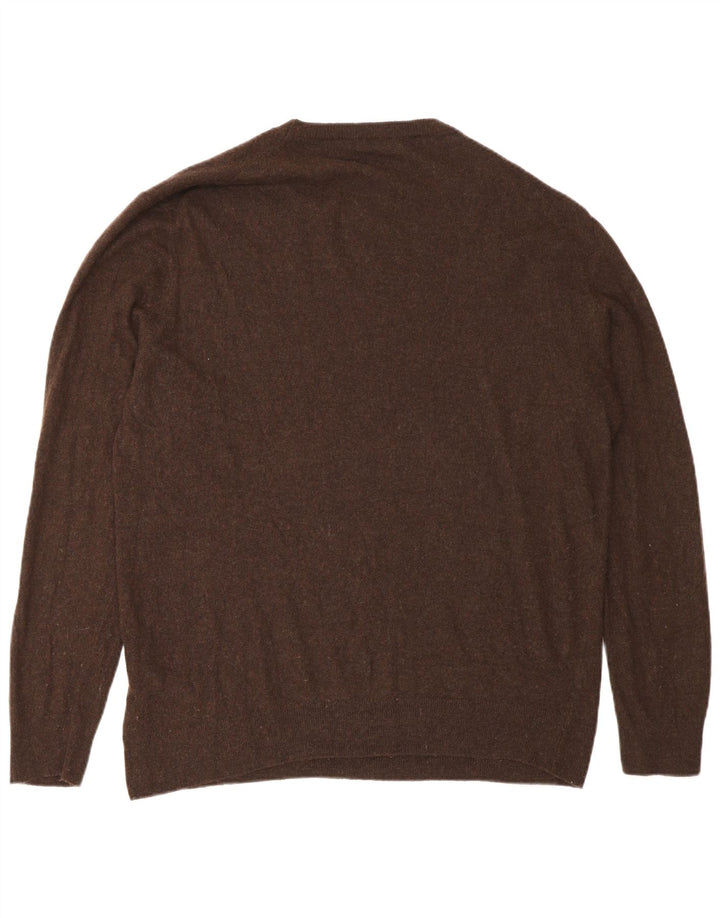 Ανδρικό πουλόβερ Zara Crew Neck Jumper Μεγάλη καφέ βισκόζη