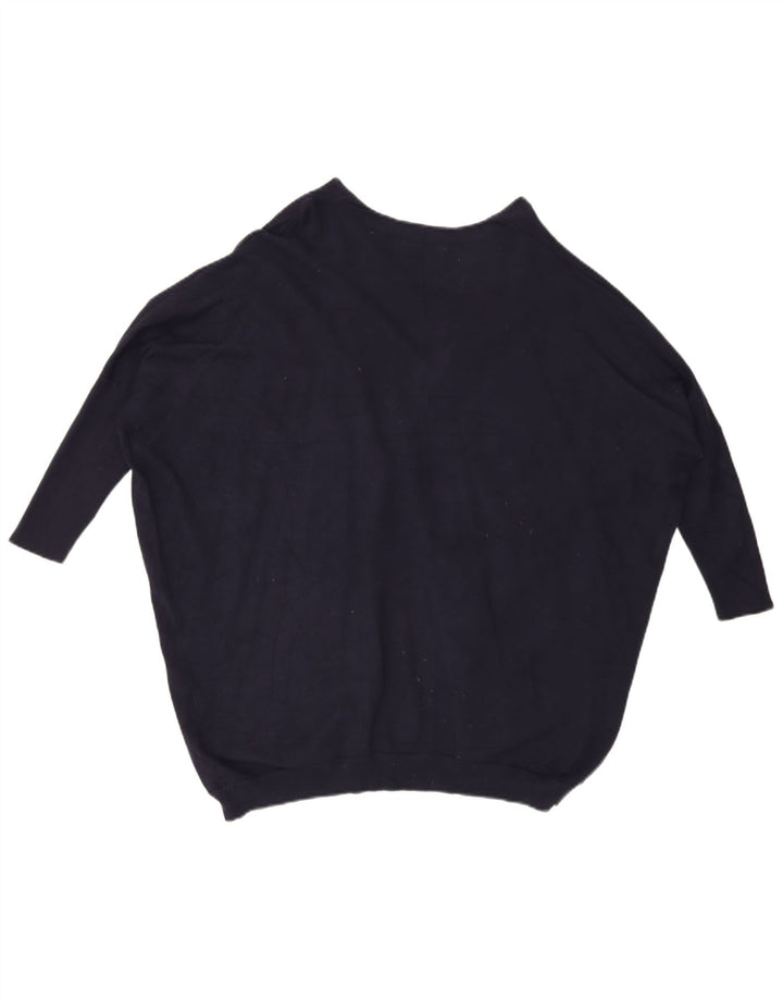 Zara Γυναικείο Batwing Ζακέτα Oversized UK 14 Medium Navy Blue