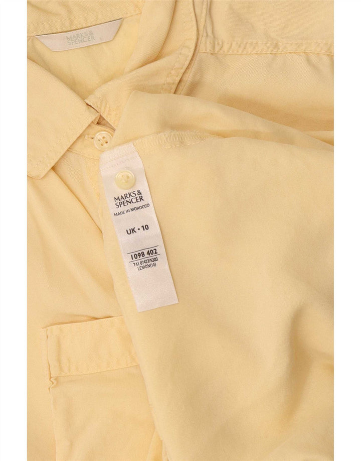 Marks & Spencer Γυναικείο κοντομάνικο πουκάμισο UK 10 Small Yellow Lyocell