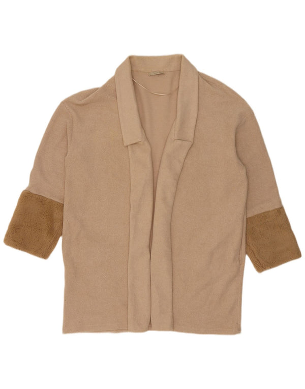 Zara Γυναικείο πουλόβερ Longline Cardigan UK 14 Medium Beige