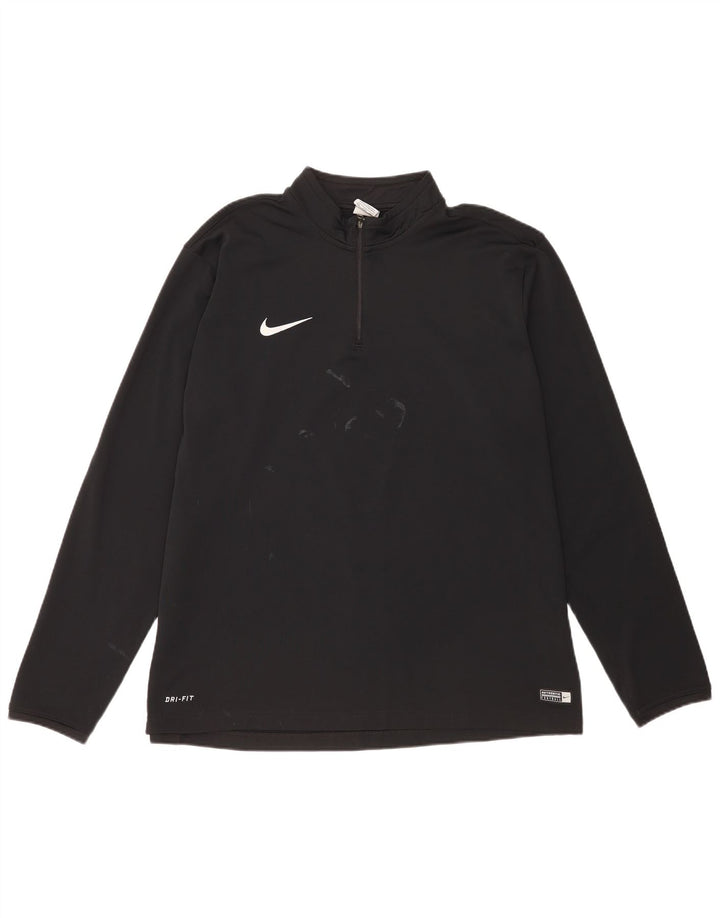 Ανδρική φόρμα πουλόβερ με φερμουάρ Nike Dri Fit Top 2XL Μαύρο πολυεστέρα