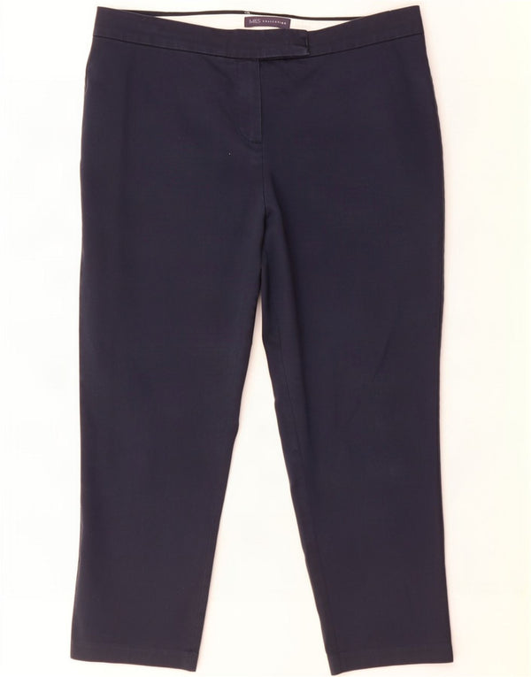 Marks & Spencer Γυναικείο Cropped Παντελόνι UK 14 Large W32 L23 Navy Blue