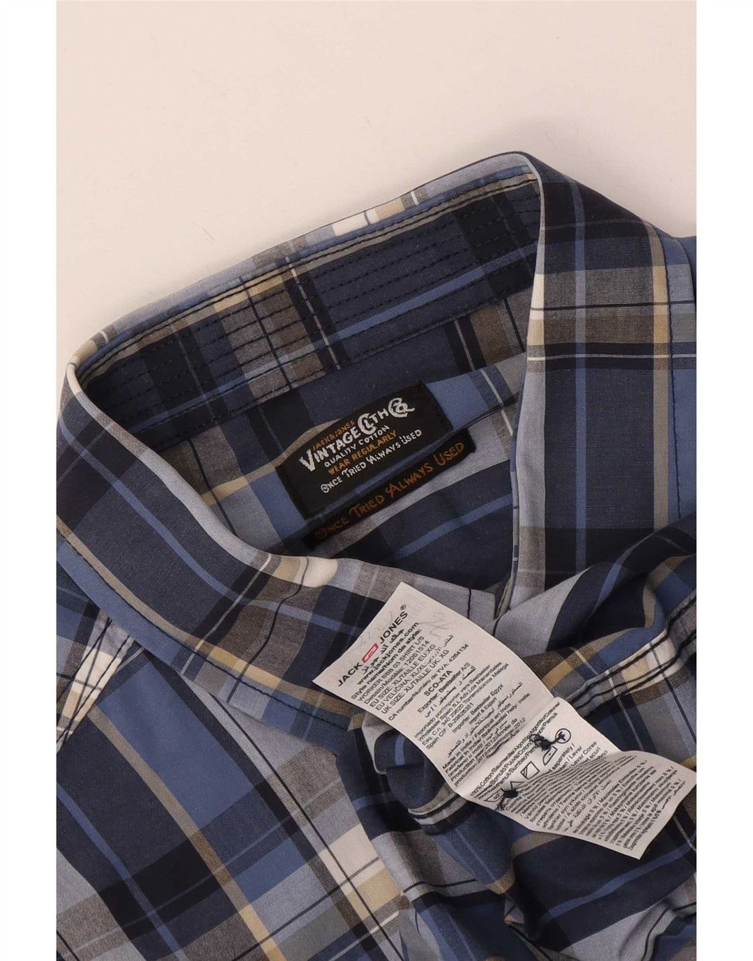 Ανδρικό πουκάμισο Jack & Jones XL Μπλε βαμβακερό