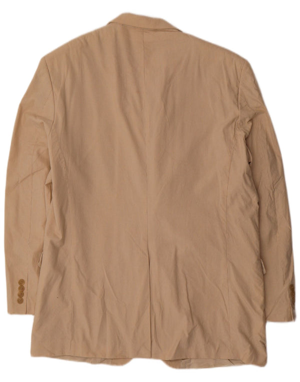 Chaps Ανδρικό σακάκι σακάκι με 2 κουμπιά UK 44 2XL Μπεζ βαμβακερό ριγέ