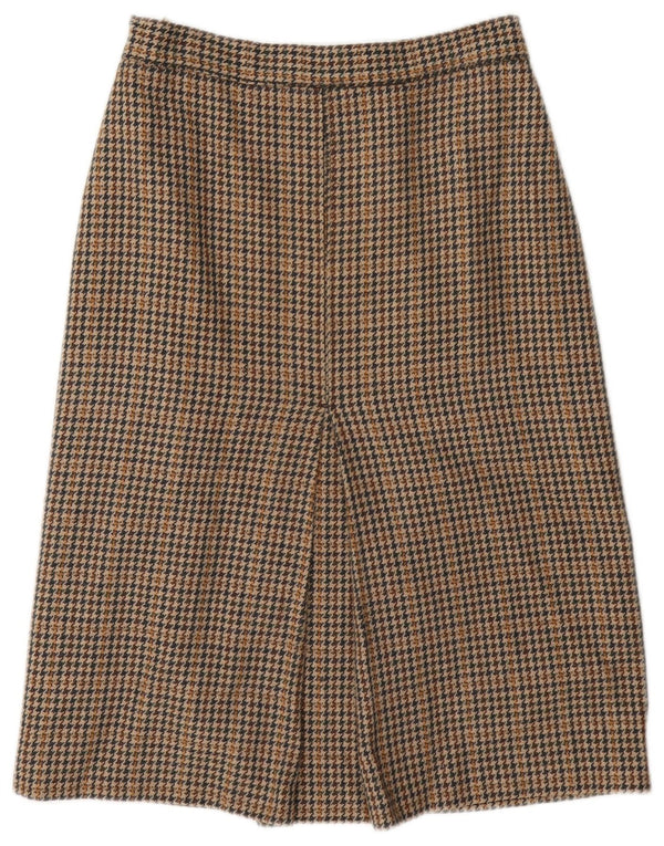Vintage γυναικεία φούστα σε γραμμή Α W26 Small Brown Houndstooth
