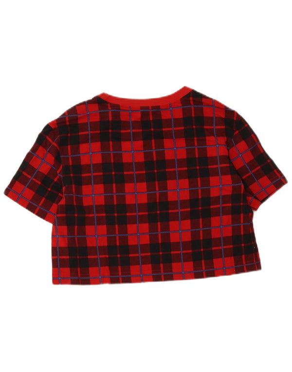 Γυναικείο μπλουζάκι Nike Crop Top UK 6 XS Red Check Cotton