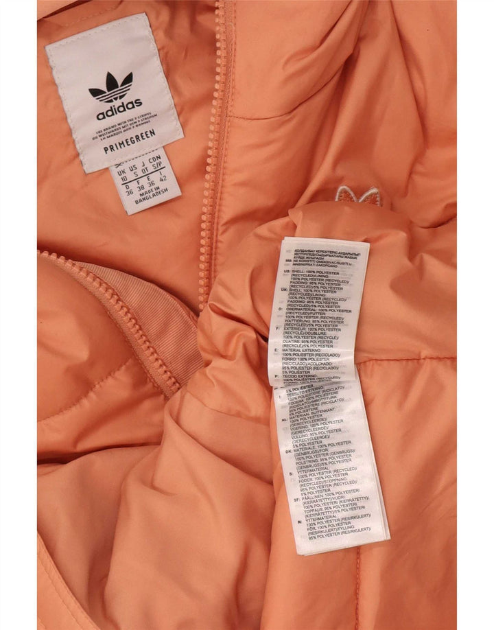 Adidas Γυναικείο μπουφάν με κουκούλα με επένδυση UK 10 Small Pink Polyester