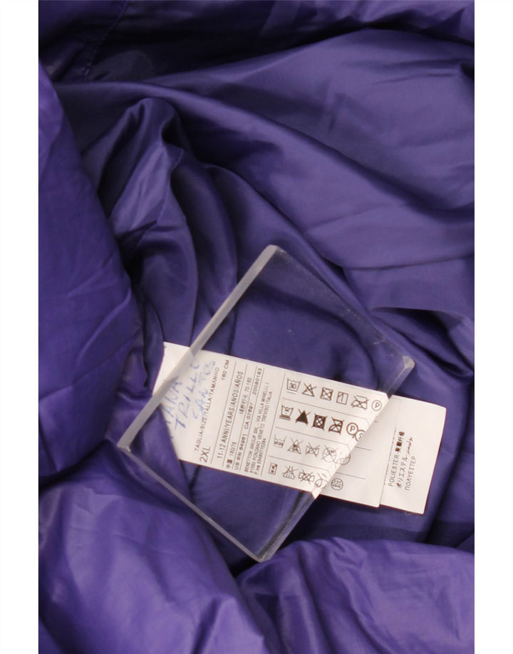 BENETTON Girls Hooded Jacket 11-12 Years 2XL Purple Polyester