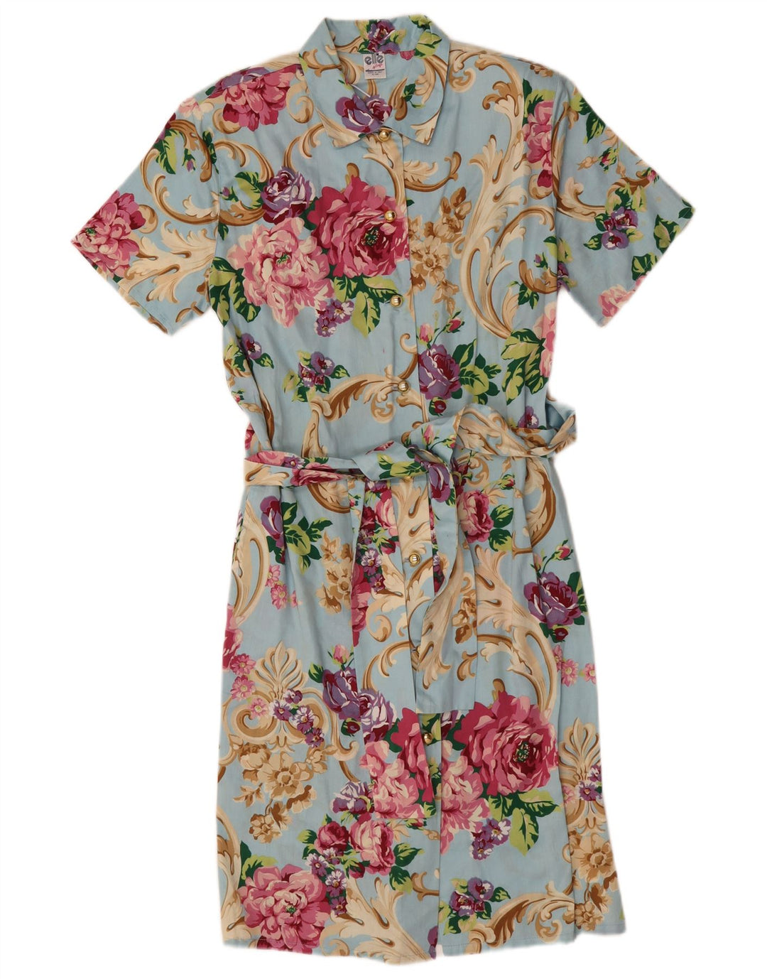 Elle Γυναικείο Πουκάμισο Φόρεμα IT 44 Medium Blue Floral