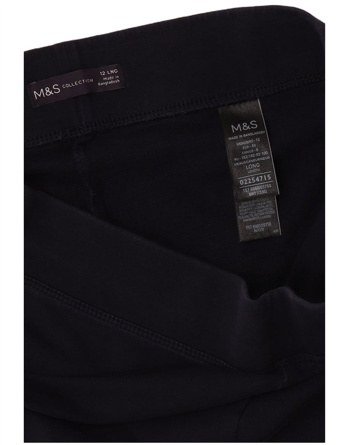 Marks & Spencer Γυναικεία φόρμα παντελόνια UK 12 Medium Navy Blue Cotton