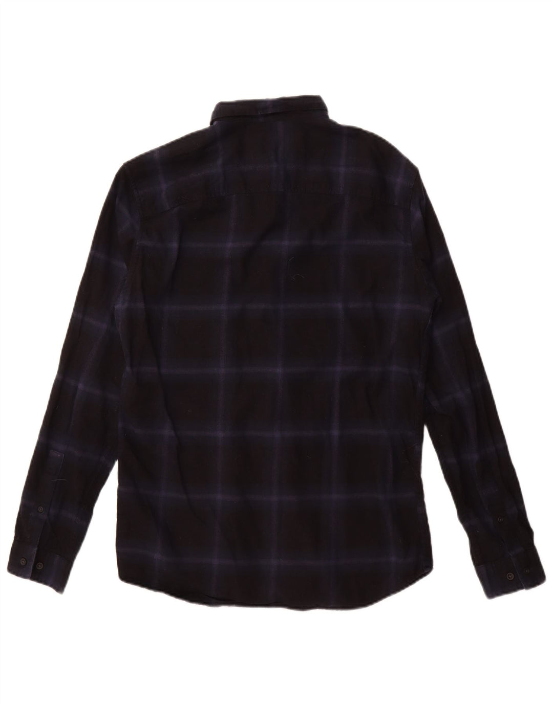 JACK & JONES Ανδρικό πουκάμισο φανελένιο νούμερο 40 Medium Navy Blue Check Cotton