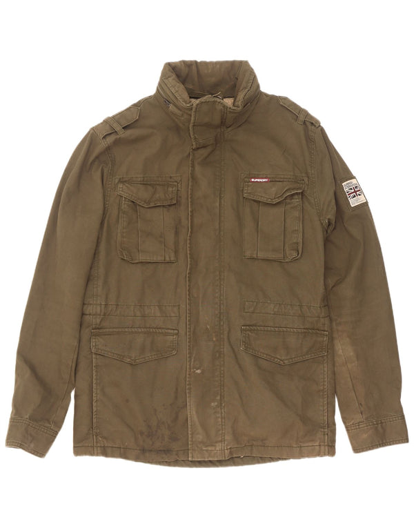 Ανδρικό στρατιωτικό μπουφάν Sherpa με κουκούλα Superdry UK 40 μεγάλο βαμβακερό χακί