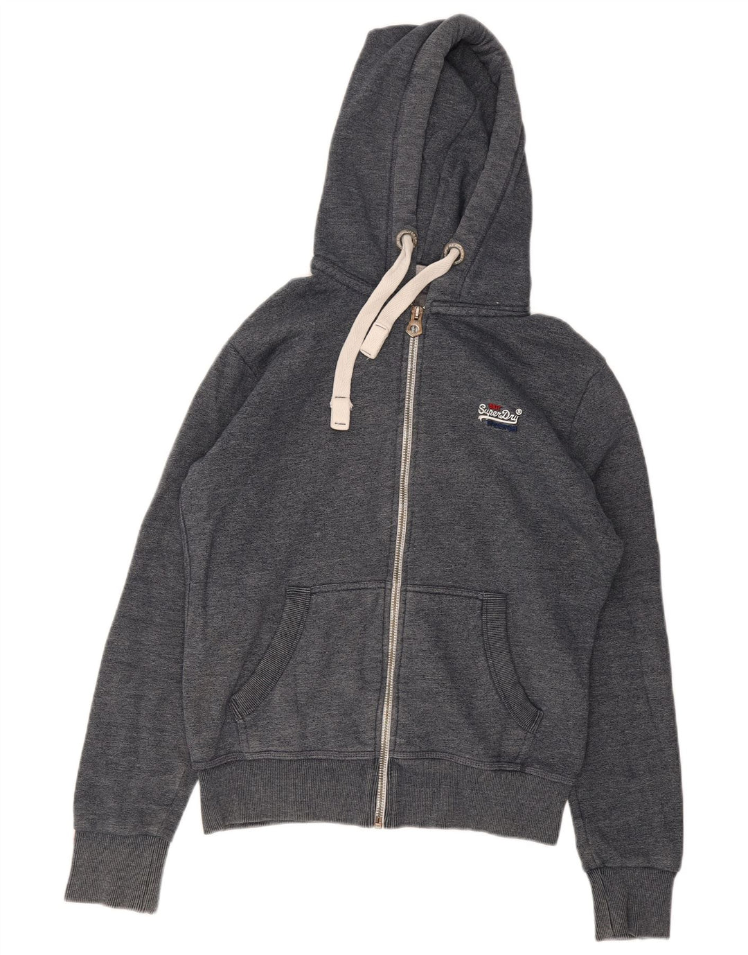 Ανδρικό πουλόβερ με κουκούλα με φερμουάρ Superdry Βαμβακερό μεσαίο γκρι