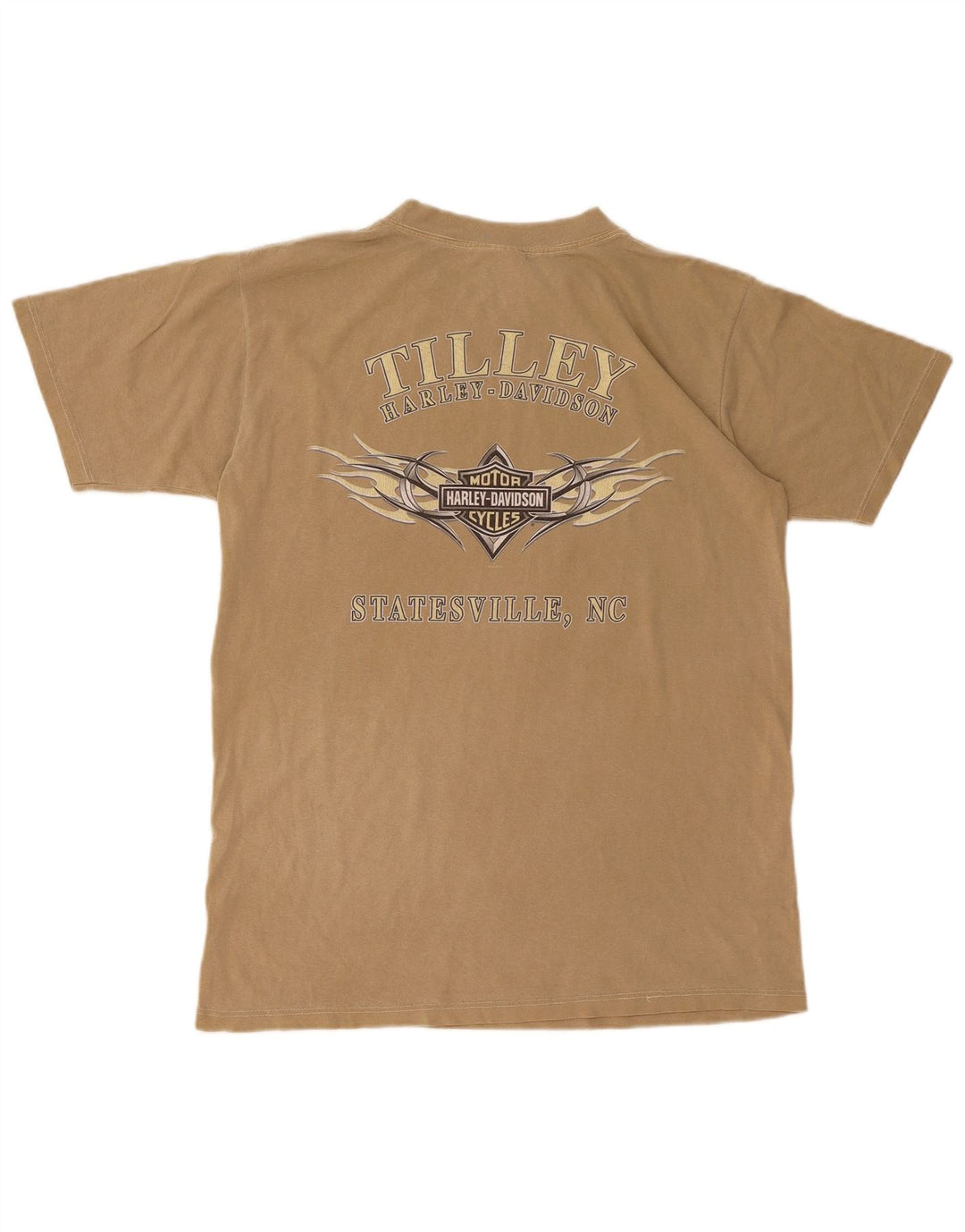 Ανδρικό γραφικό T-Shirt Harley Davidson Τοπ μεσαίο μπεζ βαμβακερό