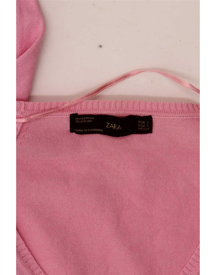 Zara Γυναικεία Ζακέτα UK 10 Small Pink