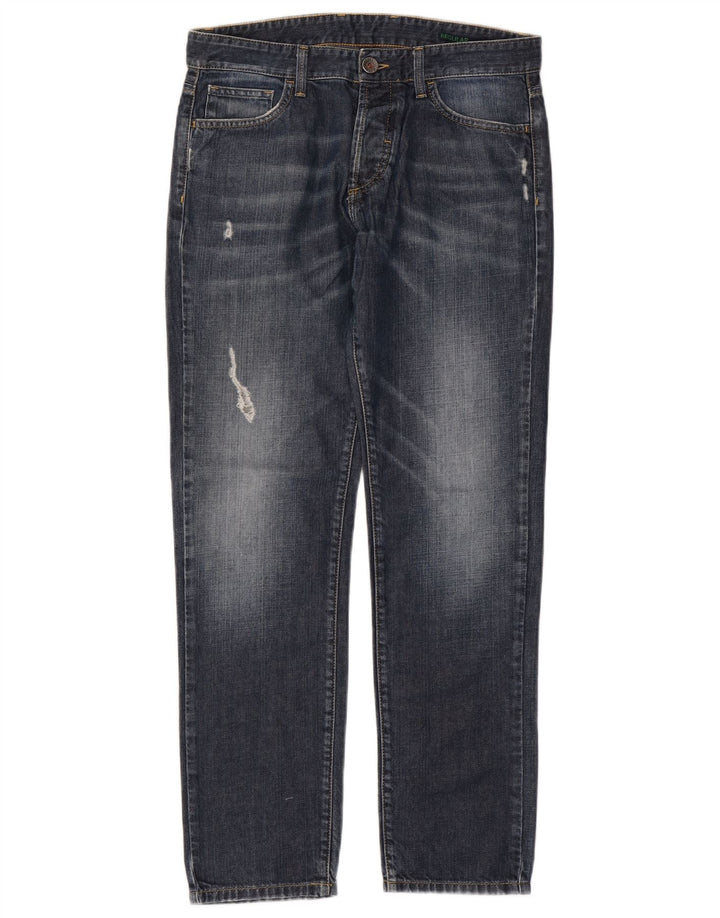 BENETTON Γυναικείο ίσιο τζιν W32 L30 Navy Blue Cotton