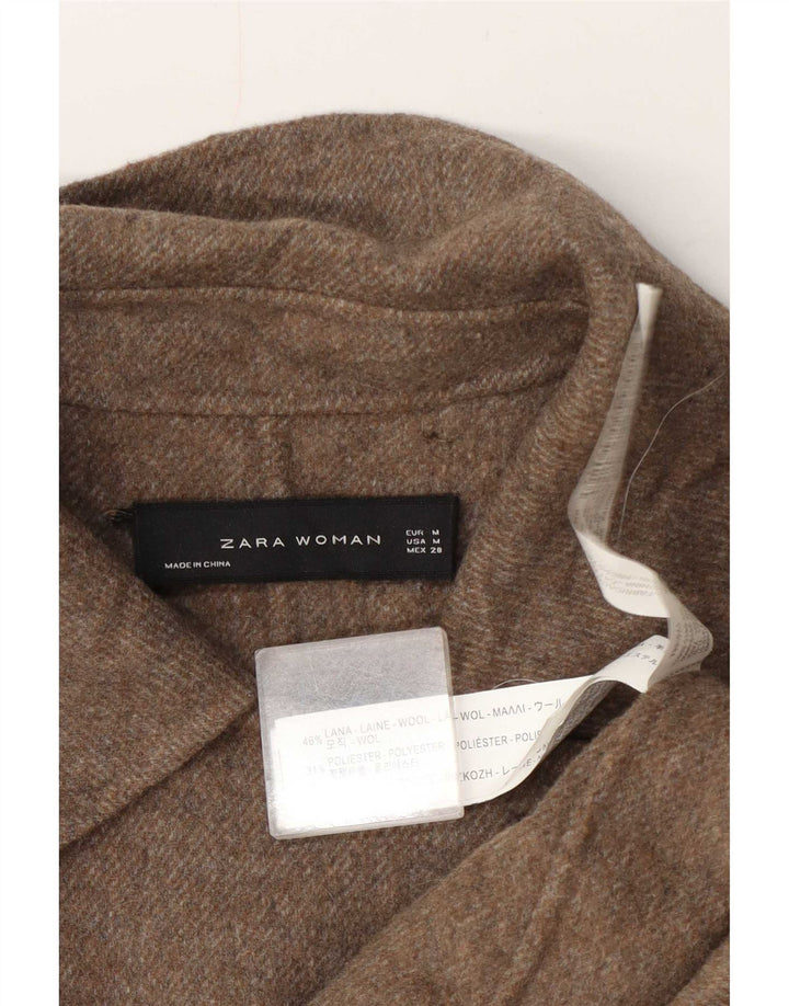 Zara Γυναικείο Παλτό UK 14 Μαλλί μεσαίου καφέ