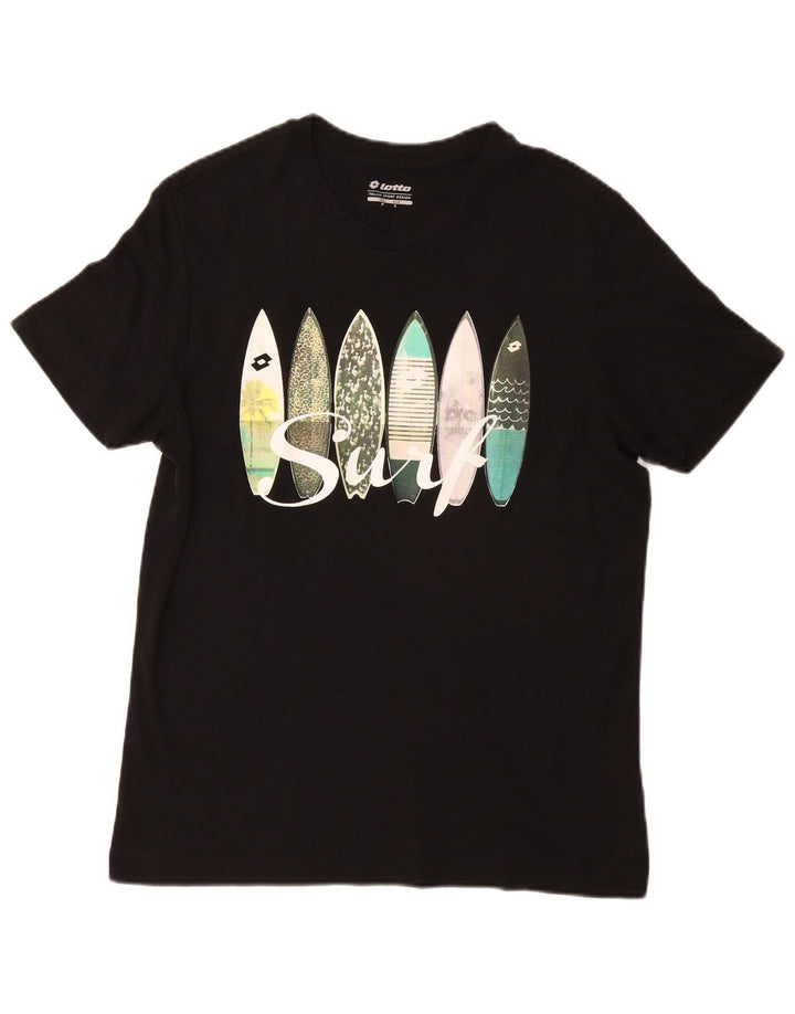 Γυναικείο γραφικό T-Shirt LOTTO Top UK 10 Small Black Polyester