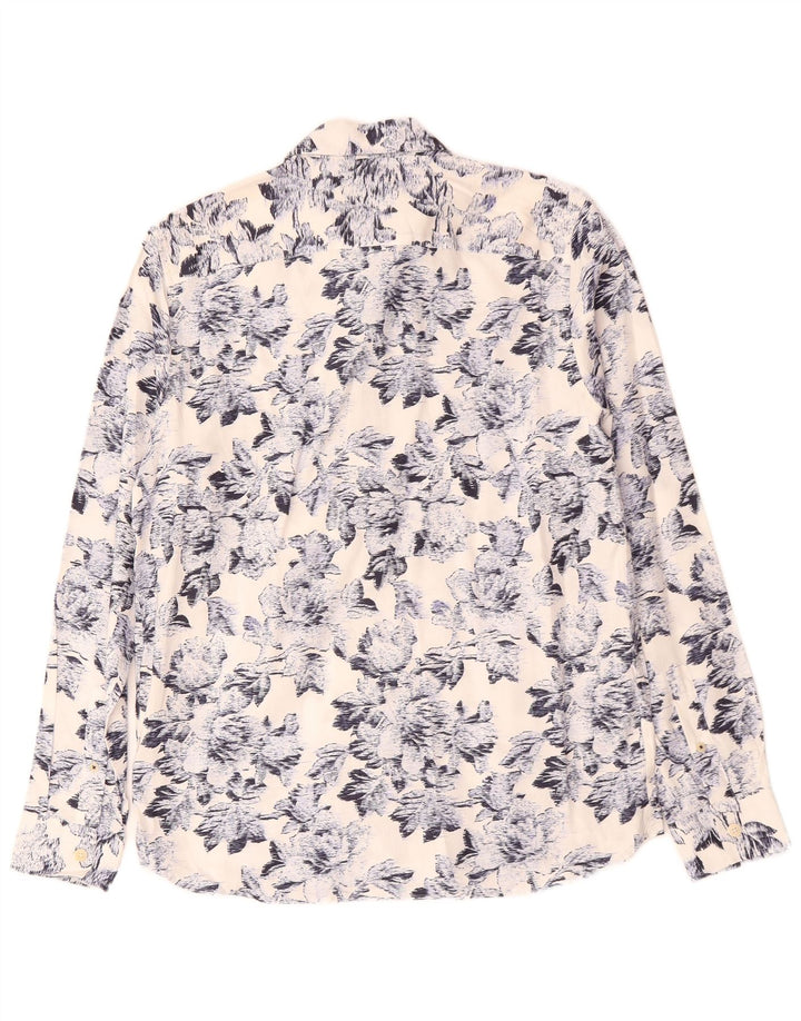 TED BAKER Ανδρικό πουκάμισο Μέγεθος 2 Μικρό Λευκό φλοράλ βαμβακερό