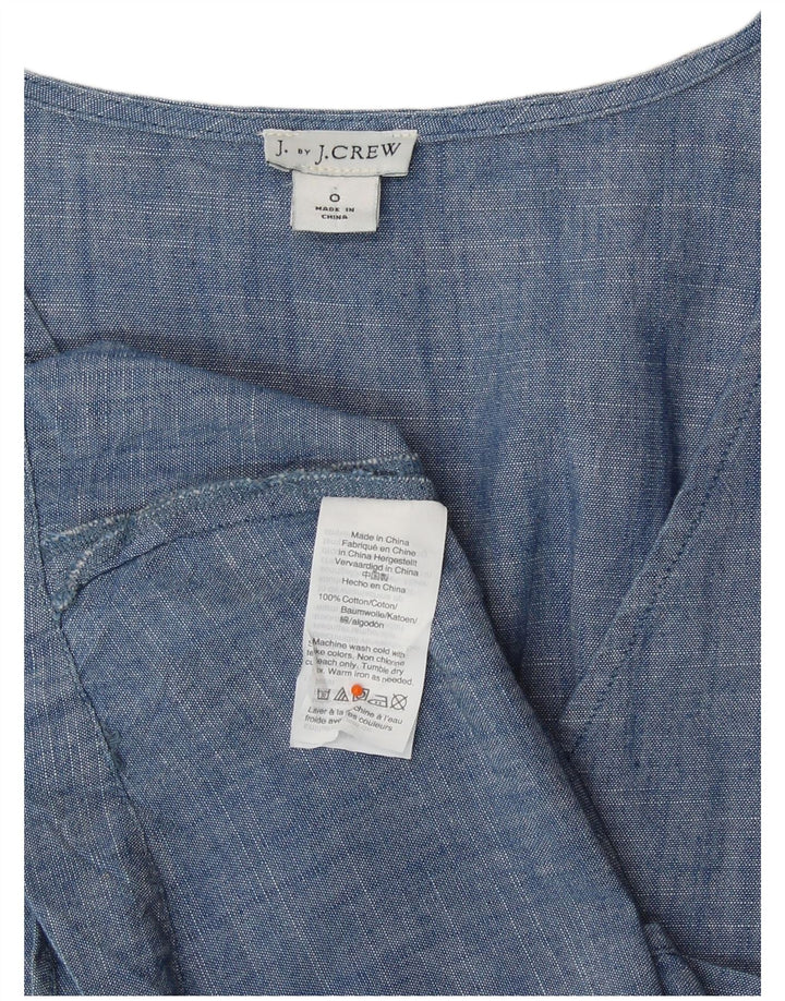 J. CREW Γυναικεία Μπλούζα Τοπ US 0 XS Μπλε Βαμβακερό