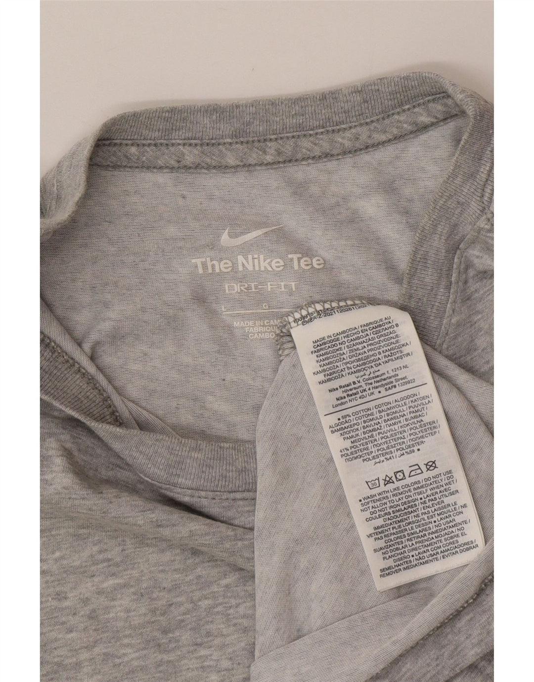 Ανδρικό μπλουζάκι NIKE Dri Fit Top μεγάλο γκρι βαμβακερό