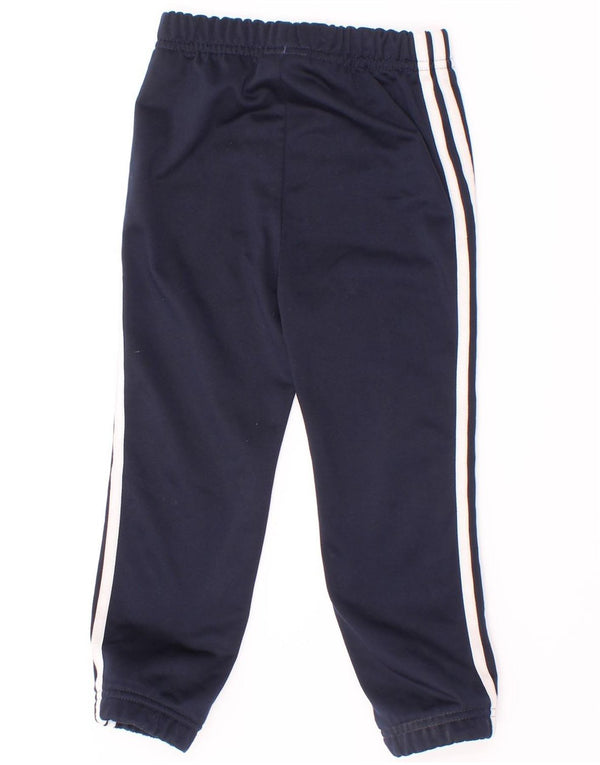 Adidas Boys Tracksuit Trousers Joggers 2-3 Years Navy Blue Polyester