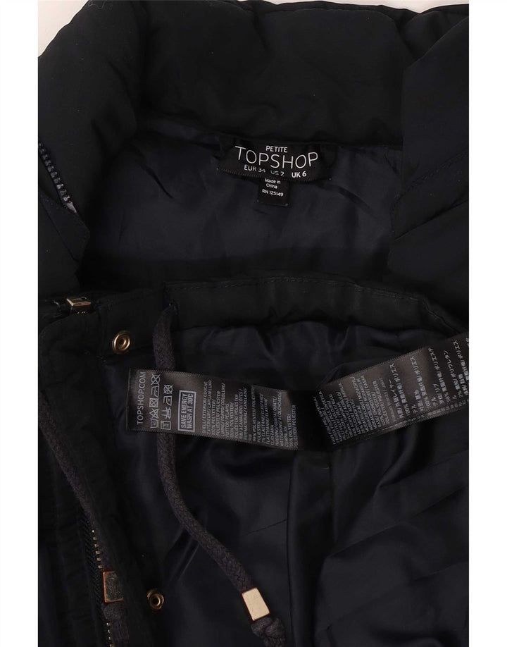Topshop Γυναικείο μπουφάν UK 6 XS Navy Blue Polyester