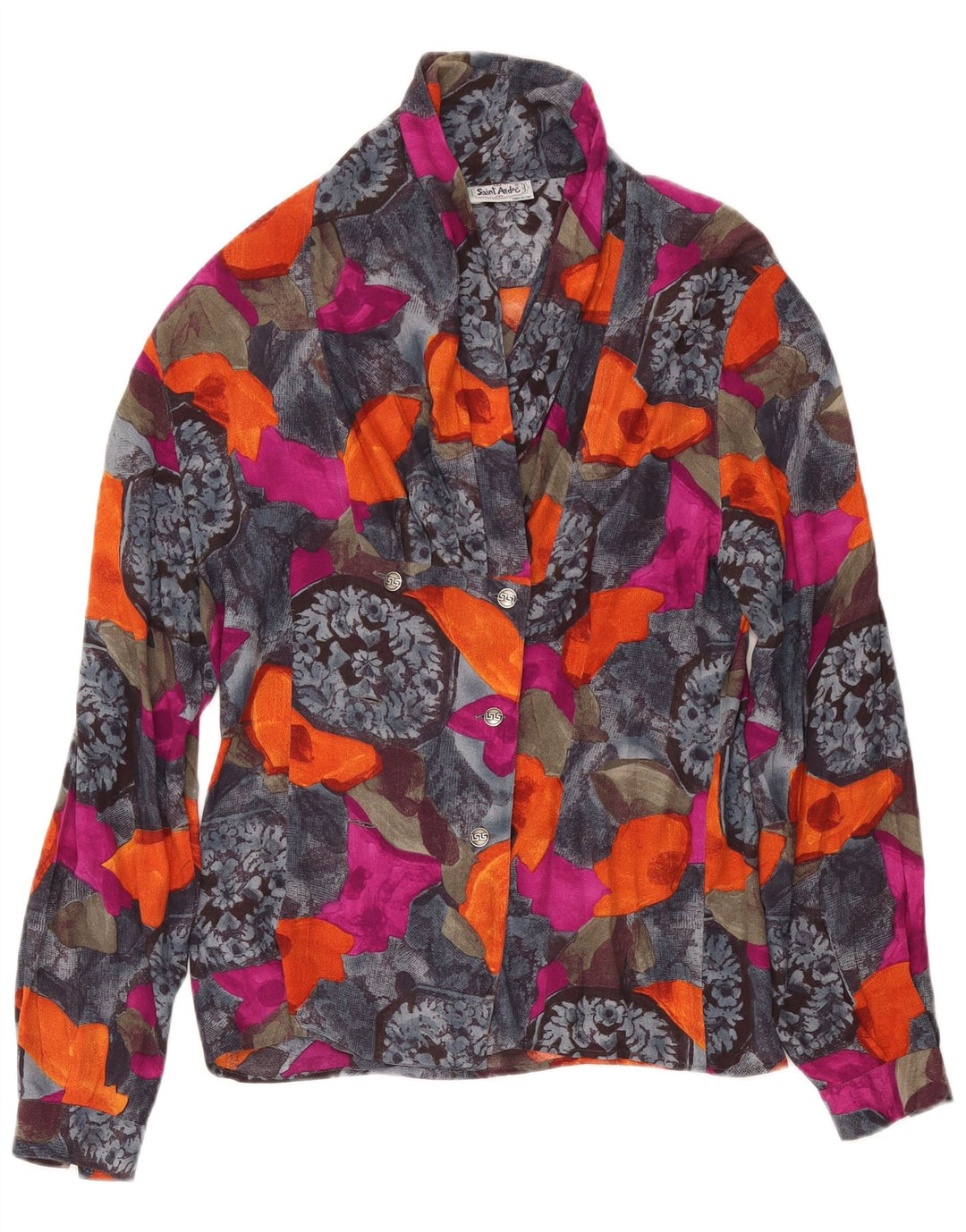 Saint Andrews Γυναικείο πουκάμισο Μπλούζα UK 14 Μεσαία Πολύχρωμη Φλοράλ Βισκόζη