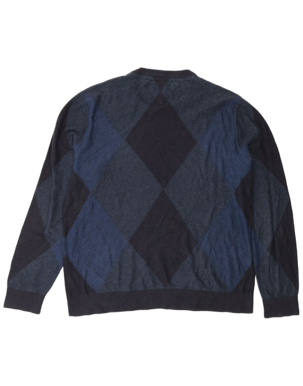Tommy Hilfiger Ανδρικό πουλόβερ με λαιμόκοψη 2XL Navy Blue Argyle/Diamond