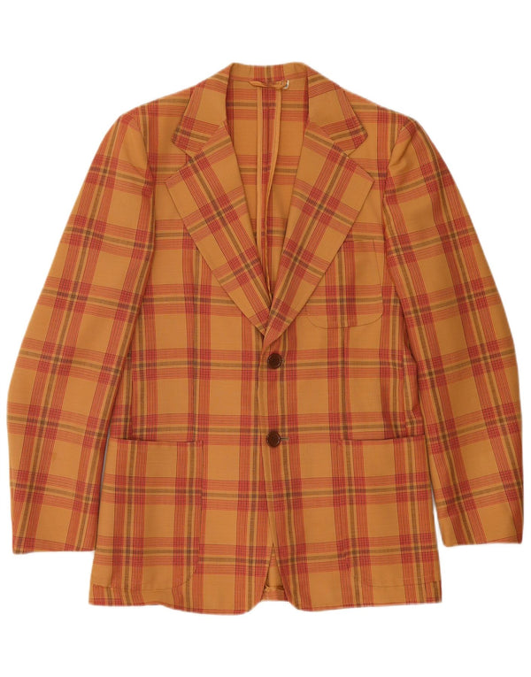 Quantas Ανδρικό σακάκι με 2 κουμπιά σακάκι IT 50 Large Brown Check Wool