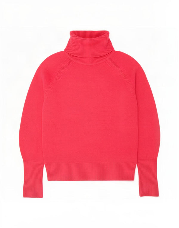 Marks & Spencer Γυναικείο Crop Roll Neck Jumper πουλόβερ UK 10 Small Pink