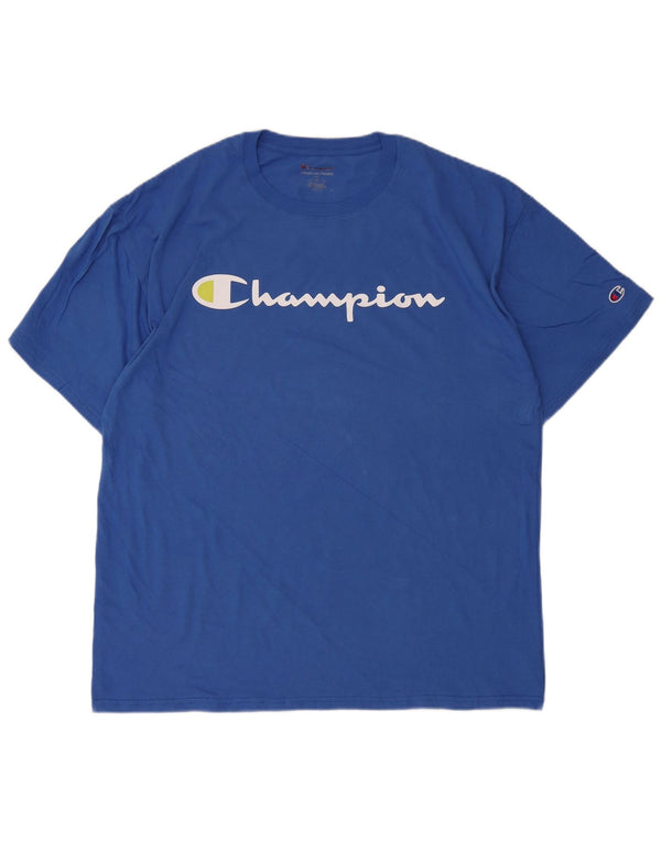 Champion Ανδρικό γραφικό T-Shirt Top XL Μπλε βαμβακερό