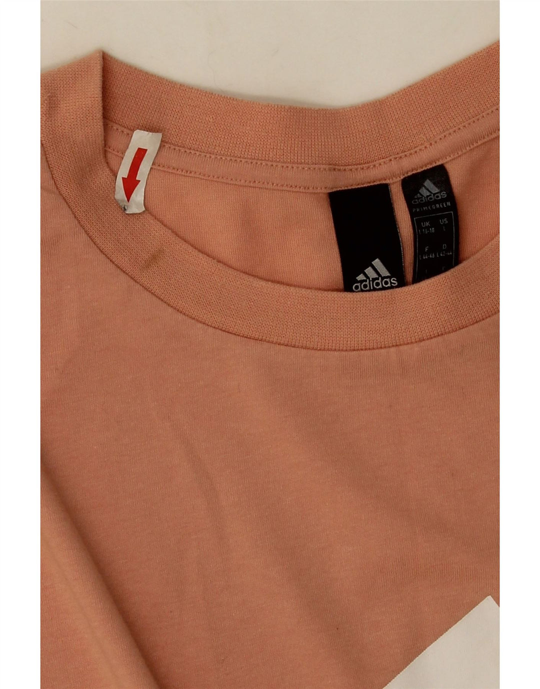 Γυναικείο υπερμεγέθη γραφικό μπλουζάκι Adidas Top UK 16/18 μεγάλο πορτοκαλί πολυεστέρας