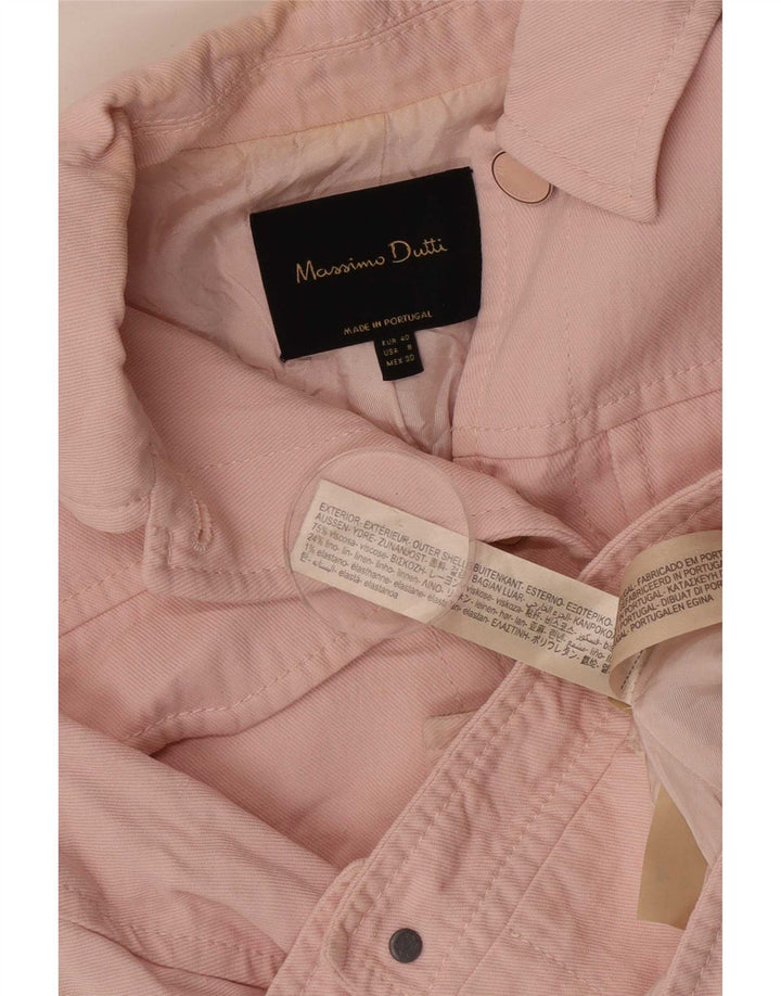 Massimo Dutti Γυναικείο Crop Bomber Jacket EU 40 Medium Pink Viscose