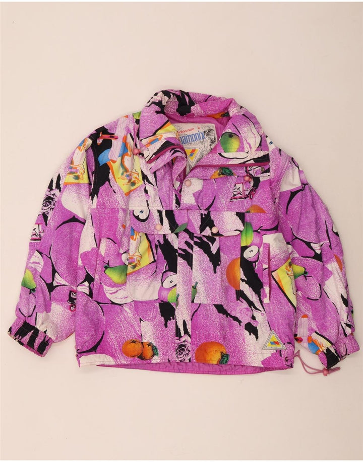 Chamonix Γυναικείο Abstract Pattern Oversized Anorak Jacket UK 10 Small Purple