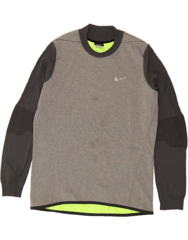NIKE Mens Top Long Sleeve Large Grey Colourblock Polyester Vintage Nike and Second-Hand Nike from Messina Hembry 