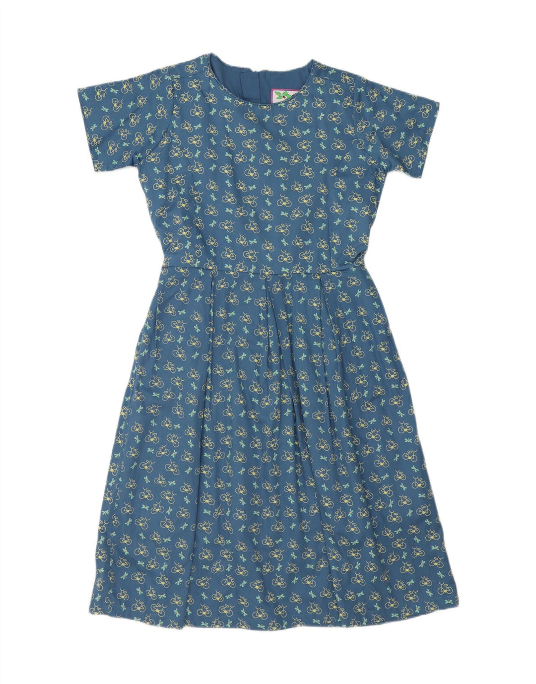 VINTAGE Womens Abstract Pattern A-Line Dress UK 12 Medium  Blue Vintage Vintage and Second-Hand Vintage from Messina Hembry 