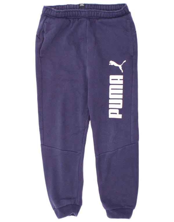 Puma Boys Graphic αθλητική φόρμα παντελόνι Joggers 7-8 ετών Navy Blue Cotton