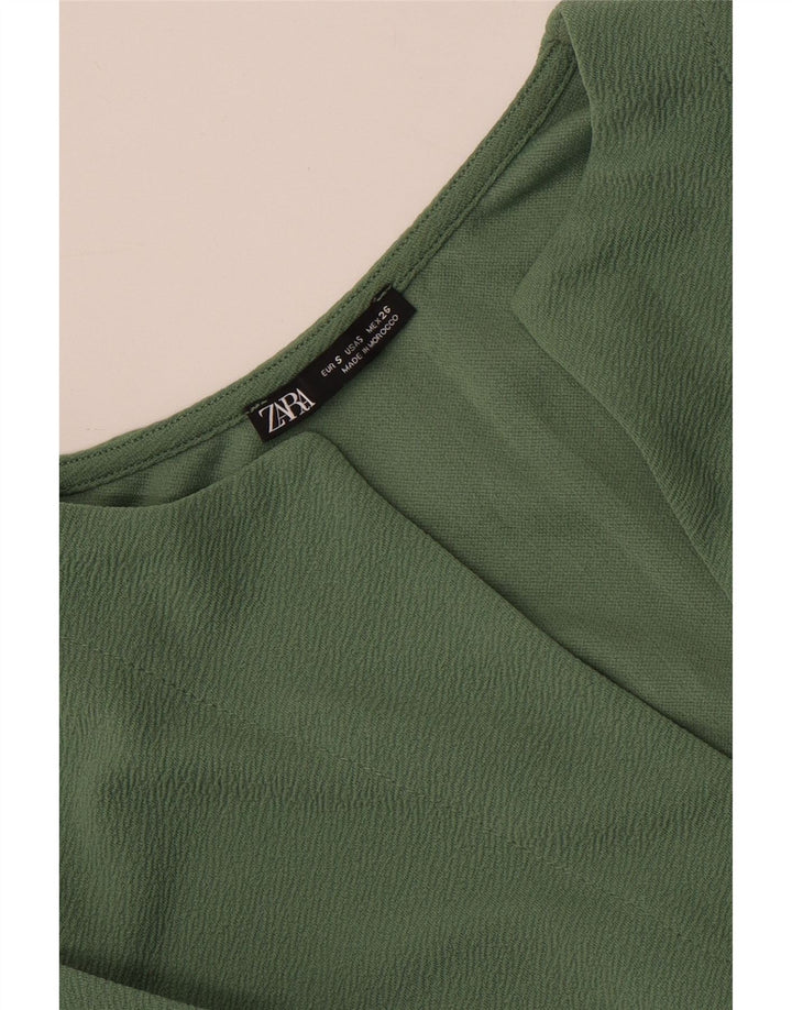Zara Γυναικείο φόρεμα με μανίκια 3/4 Oversized Shift UK 10 Small Green