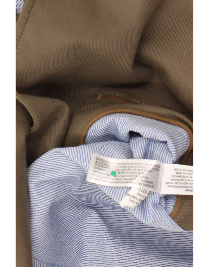 Massimo Dutti Γυναικείο παλτό μπιζελιού EU 36 XS Χακί βαμβακερό