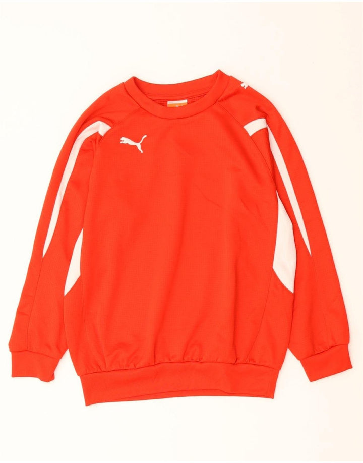 PUMA Boys Sweatshirt Jumper 9-10 Years Red Colourblock Polyester