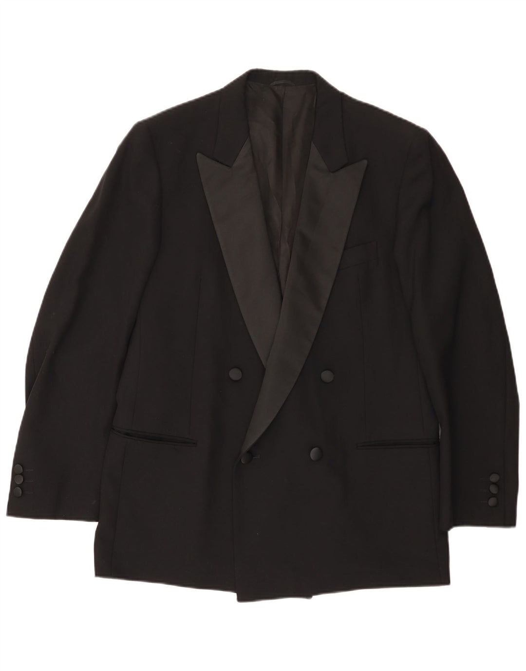 Vintage Ανδρικό Διπλό Μπουφάν Blazer IT 50 Μεγάλο Μαύρο Μάλλινο