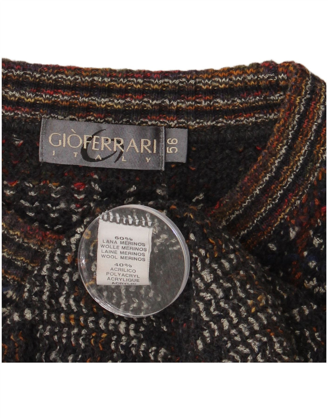 gio ferrari Ανδρικό πουλόβερ για λαιμό σκάφος IT 56 XL Πολύχρωμο μαλλί